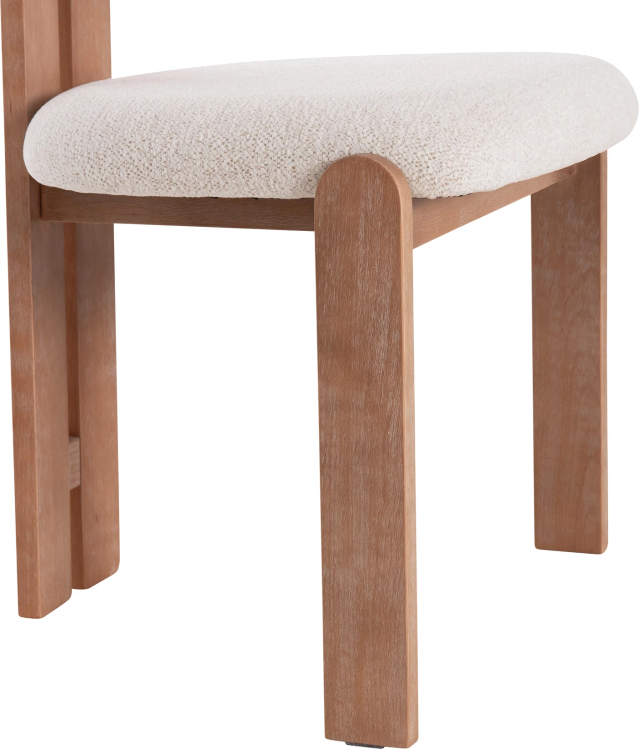 Karrige ngrënieje KARVO, set prej 2 copë, material tekstili bezhë, dru ahu, 57x50x79cm