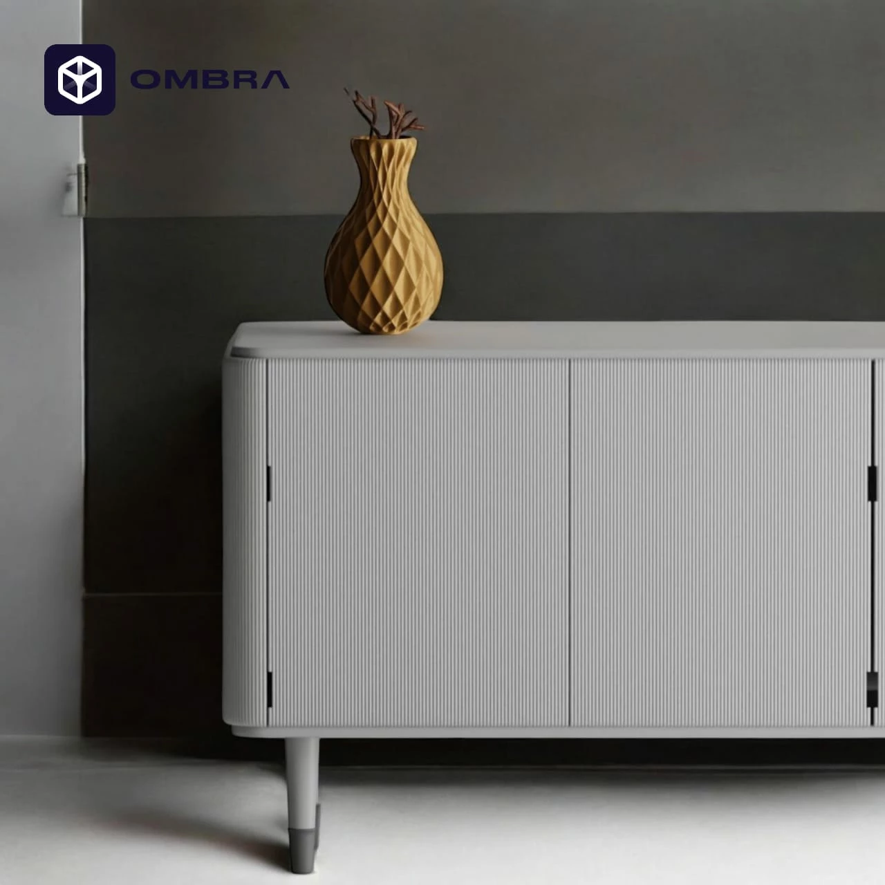 Vazo Dekorative ne stil Diamanti, Madhesia M, e portokalltë