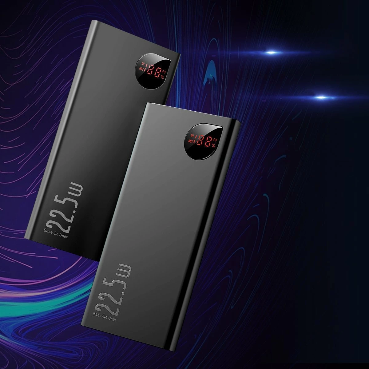 Powerbank Baseus Adaman 10000mAh 22.5W me display, 2x USB-A + USB-C, i zi