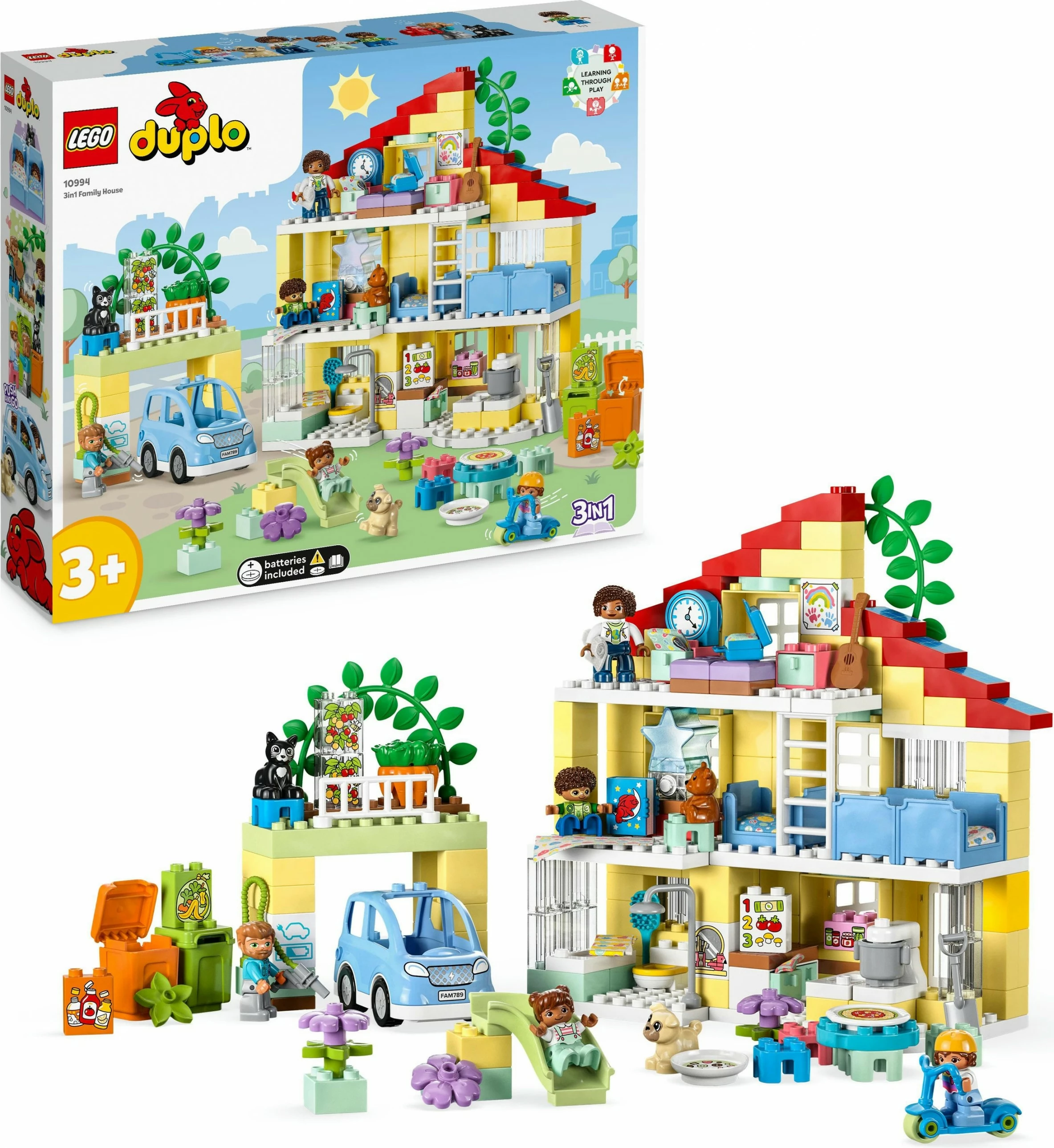 Set ndërtimi LEGO DUPLO 3in1 Family House, 218 pjesë, plastikë