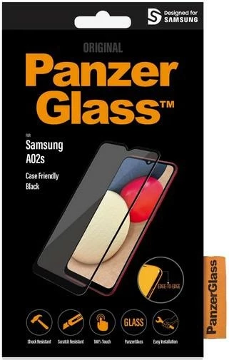 Mbrojtës ekrani PanzerGlass E2E Super+ për Samsung Galaxy A02s, xham i temperuar, kornizë e zezë