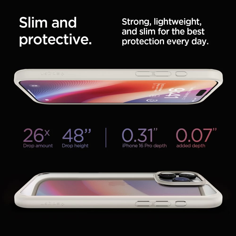 Mbështjellës Spigen Ultra Hybrid për iPhone 16 Pro, Titanic