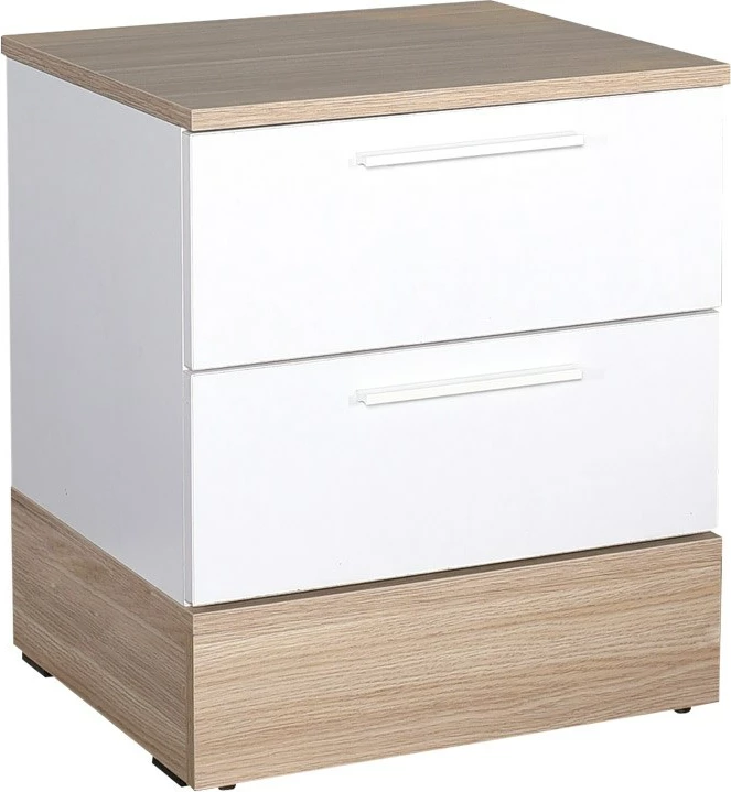 Komodinë natës, ngjyrë lis dhe e bardhë, Hanah Home, Kmd-820-Mb-1