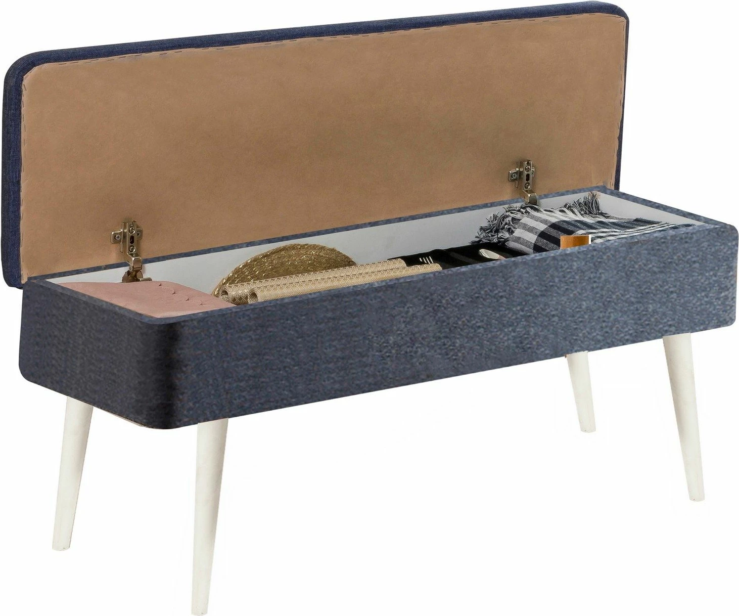 Set tavolinë me karrige për ngrënie, zgjatës, 5 pjesë, Skye Decor, Vina 1048-4, e bardhë, kaltër e errët