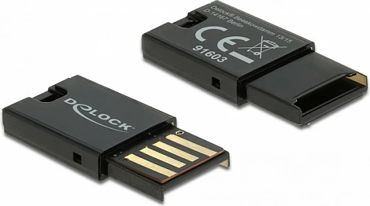 Lexues kartelash DeLOCK USB 2.0, microSD/microSDHC/microSDXC, 480 Mbit/s, zi
