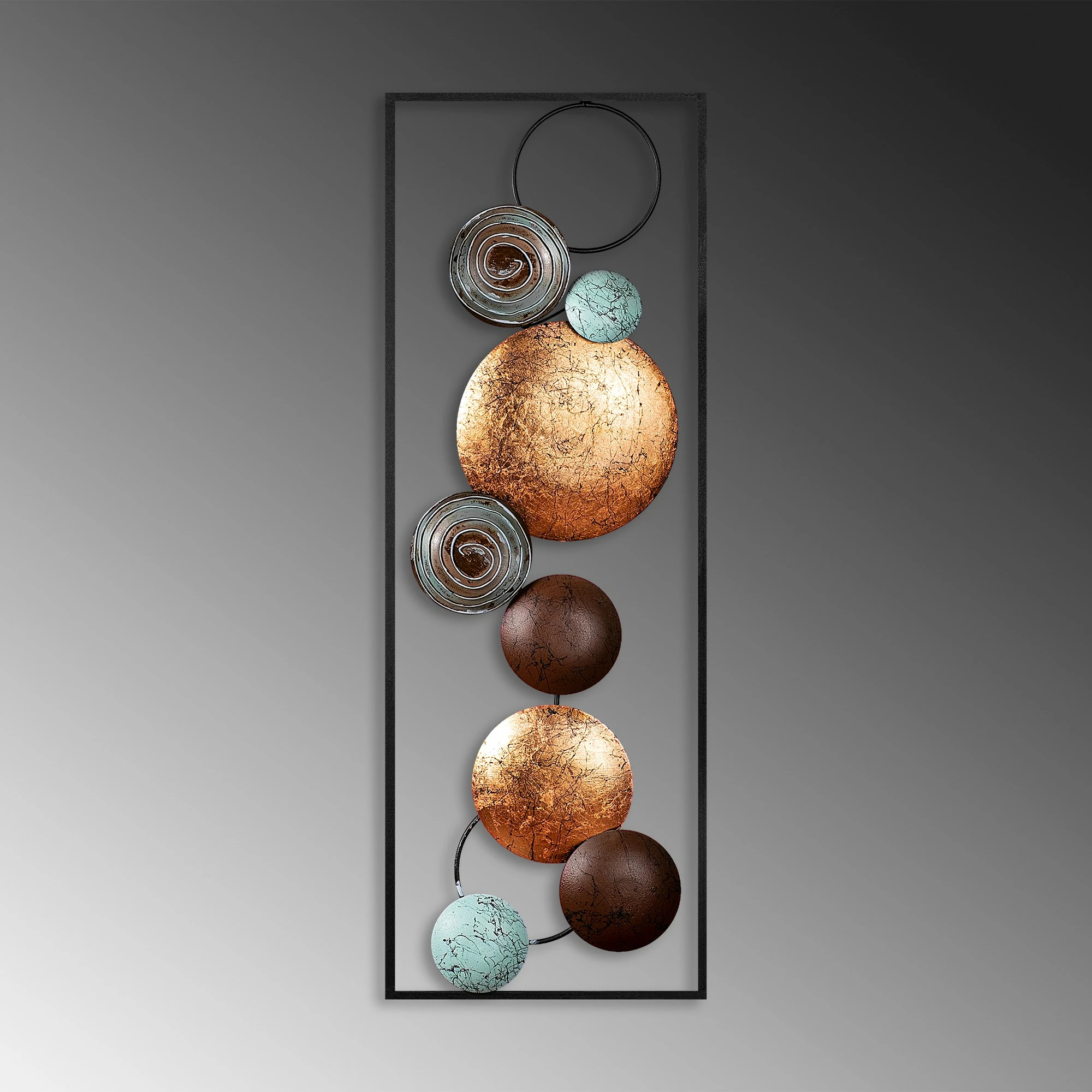 Aksesor dekorativ metalik për mur Wallity, teksturë, shumëngjyrësh, 32x90x4cm