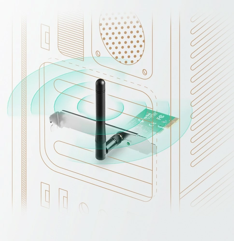 Adapter Wi-Fi TP-Link TL-WN781ND, PCI Express, 150Mbps, e gjelbër