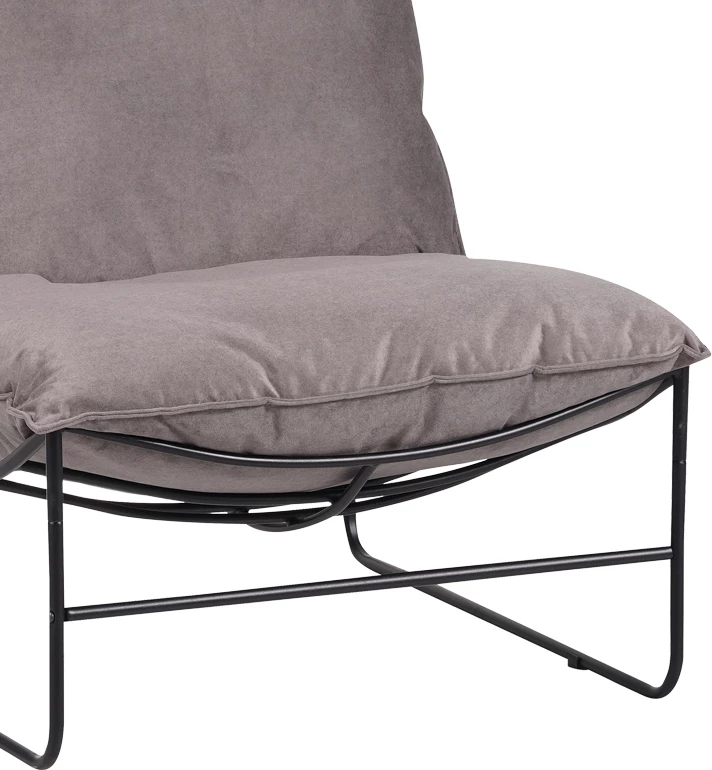 Karrige Chopie, ngjyrë gri, këmbë të zeza, 77x90x83cm