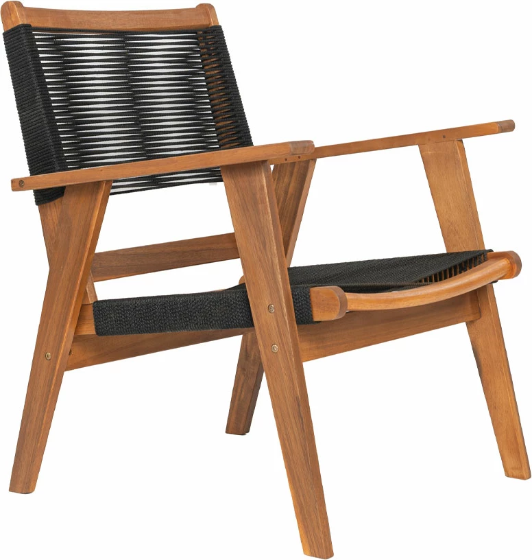 Karrige Cavo, e zezë-natyrale, litar dhe dru akacie, 67x73x85