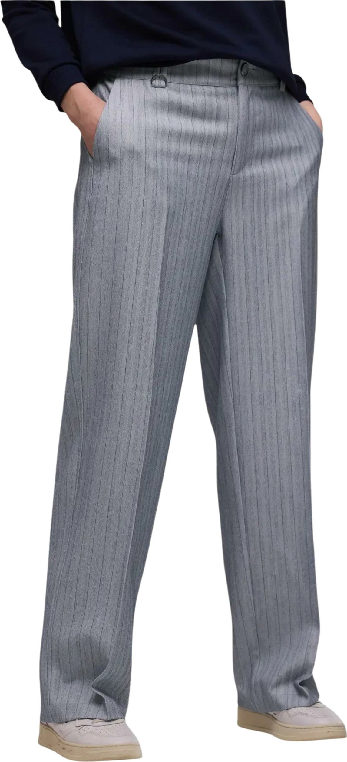 Pantallona për femra Street One Straight Leg Herringbone 380687, të kaltër të çelëta [Madhësia: W38 L32]