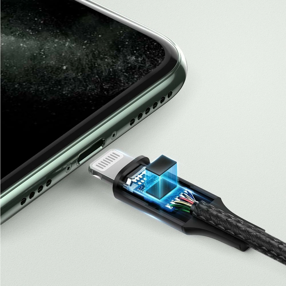 Kabllo audio AUX Ugreen 70509, Lightning në 3.5 mm, 1 m, Gri