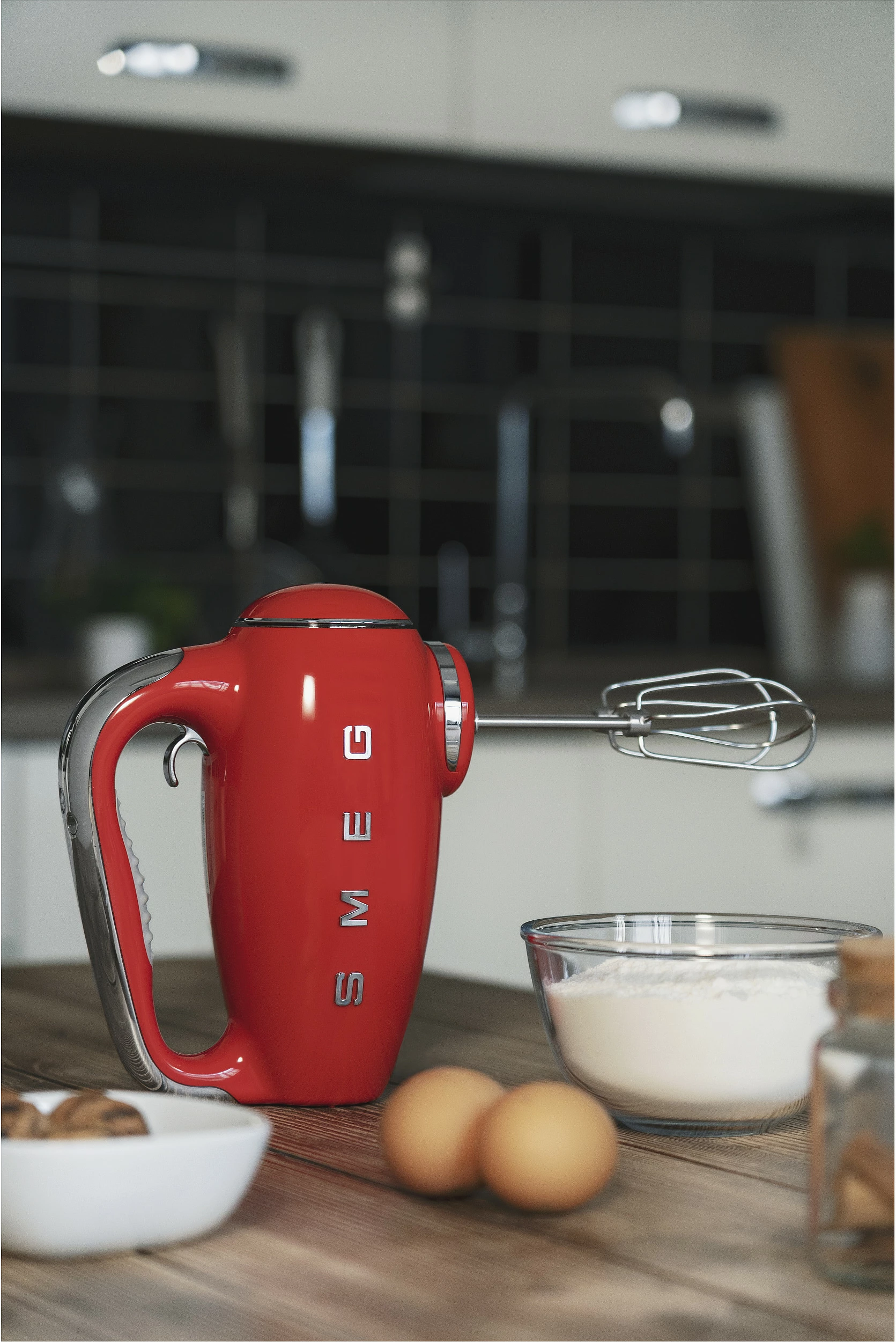 Mikser dore SMEG HMF01RDEU, 250W, 9 shpejtësi, Turbo, retro, i kuq