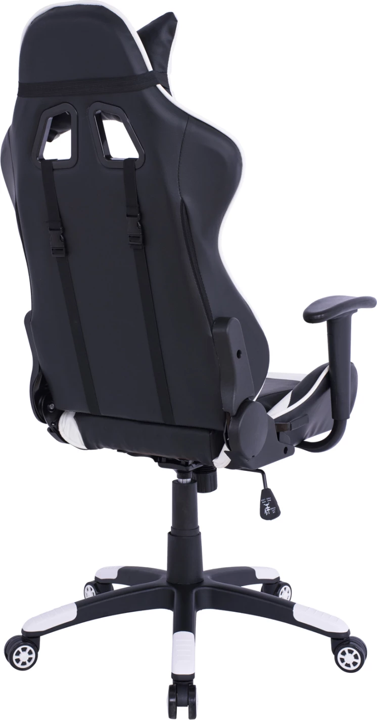 Karrige gaming për zyre, ngjyrë bardhë e zezë, FH1072.04, 66.5x70x(122-129) cm