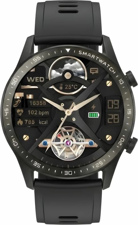 Smartwatch Gravity GT10-4, dy rripa, e zezë