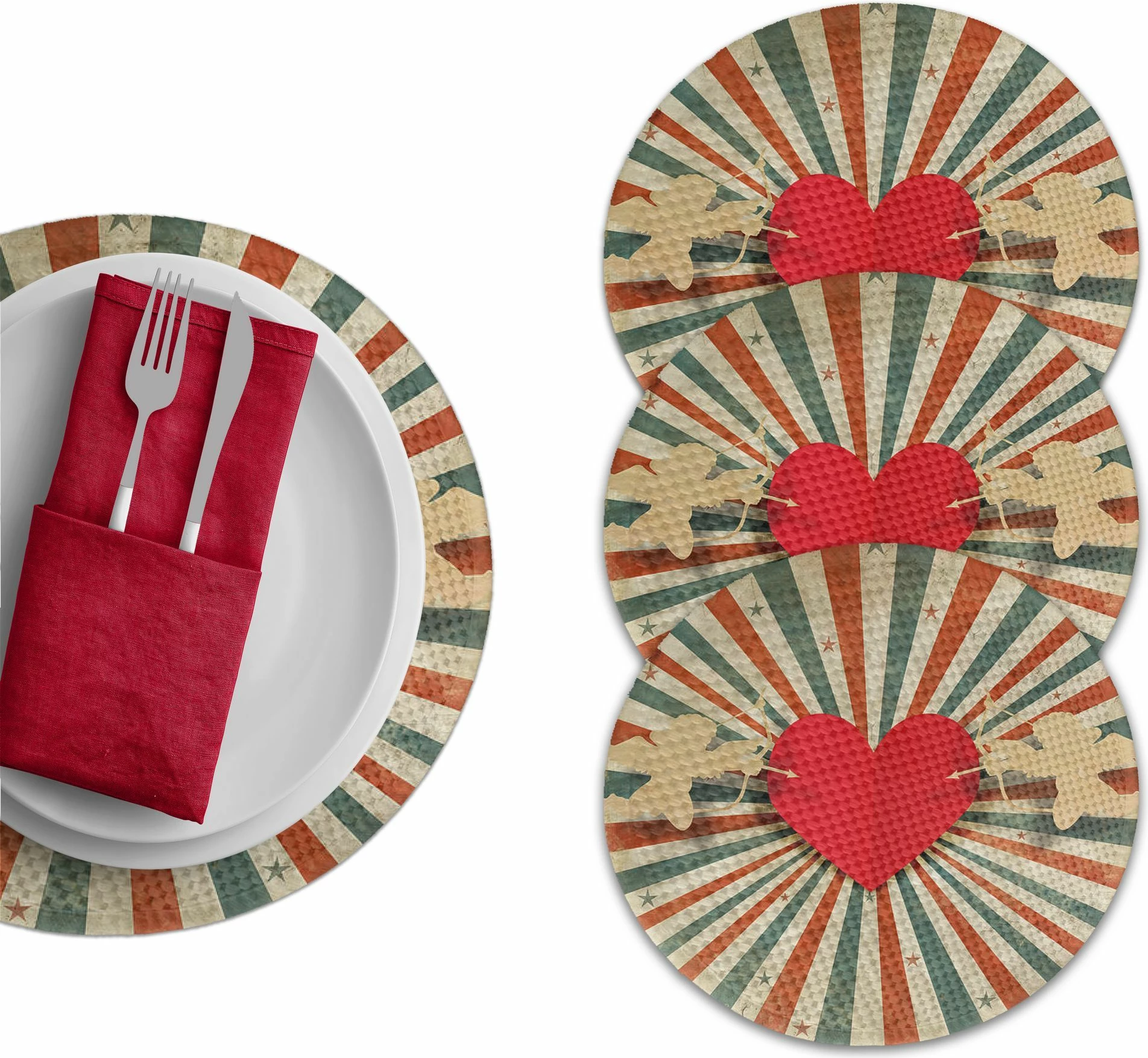 Set nënshtruesish tavoline Hermia Concept, shumëngjyrësh, 3556Supla, 4 copë