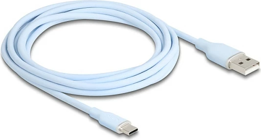 Kabllo USB DeLOCK 81223, USB-A në USB-C, 2.5 m, USB 2.0, 3A, Blu
