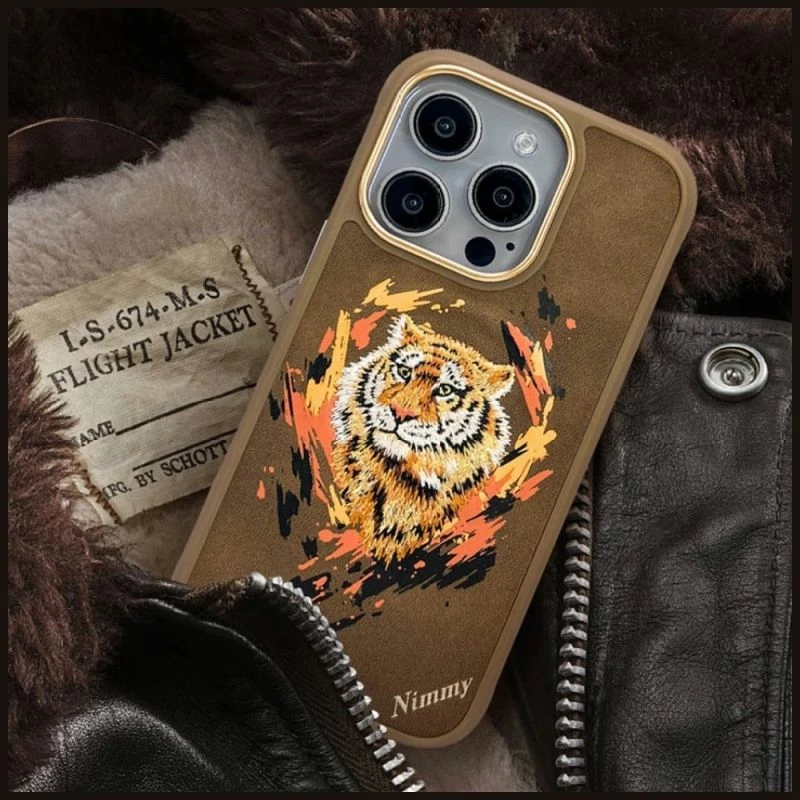 Kapak MagSafe Nimmy Tiger për iPhone 16 Pro Max, kafe