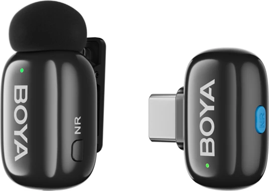 Set mikrofonësh wireless BOYA Mini 2-02 2.4GHz, USB-C, 2 transmetues + marrës, me kasë karikimi, i zi