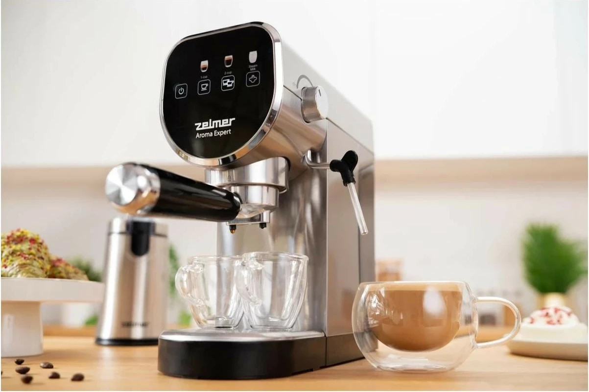 Aparat kafeje Zelmer Aroma Expert ZCM7300, presion piston, 900ml, argjendtë