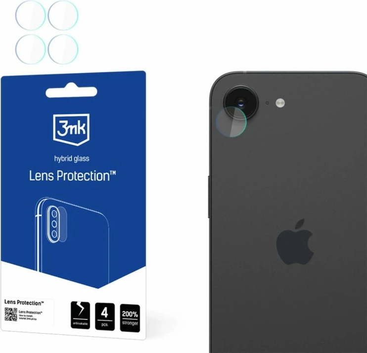 Mbrojtës xhami hibrid për kamerë 3mk Protection për iPhone 16E