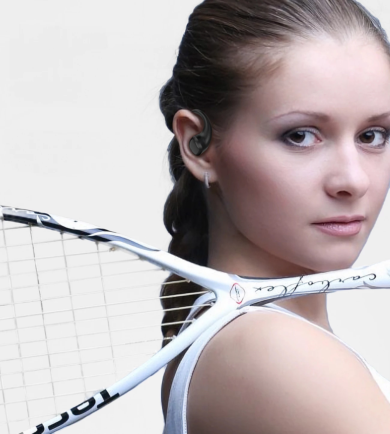 Kufje TWS Choetech OWS BH-T25-BK, Bluetooth 5.3, me ekran LED, të zeza