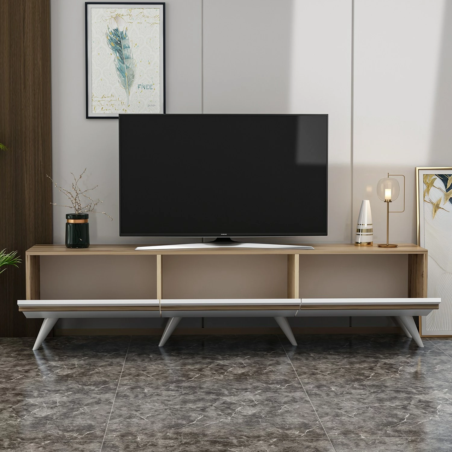Komodë TV Hanah Home, Valentina, e bardhë