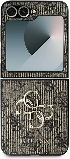 Mbështjellës Guess Leather 4G Metal Logo për Samsung Galaxy Z Flip 6, Kafe