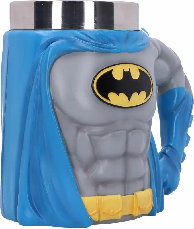 Kriglë NEMESIS NOW Batman Hero, prej resine, e pikturuar me dorë, Gri/Kaltër/Verdhë