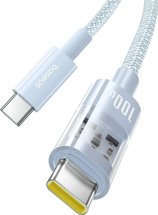 Kabllo Baseus Gem USB-C në USB-C, 2 m, 100 W, Kaltër