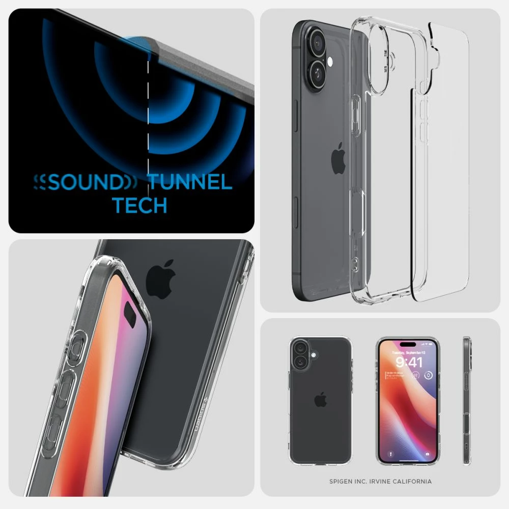 Mbështjellës Spigen Ultra Hybrid për iPhone 16 Plus, Transparent