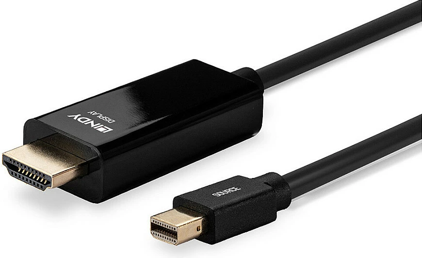Kabllo Lindy Mini DisplayPort në HDMI, 3m, 4K UHD, e zezë