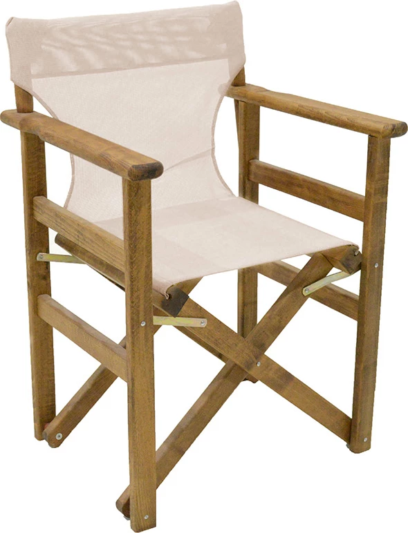 Karrige regjisori, kornizë Retto, dru ahu, ngjyrë arre, PVC bezhë-bardhë, set 2 copë