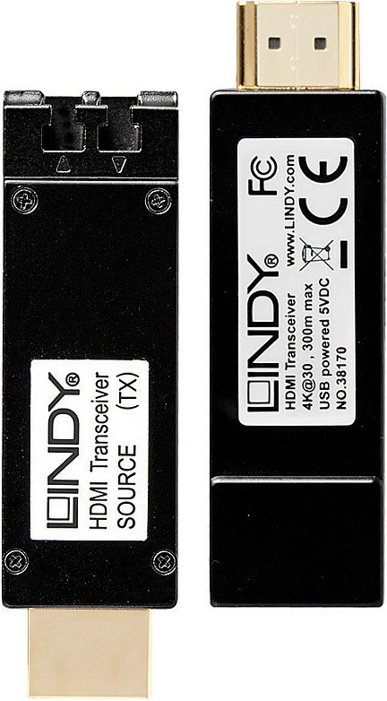 Zgjatues HDMI LINDY HDMI Extend Transceiver 4K, 300 m, Duplex LC multimode, i zi