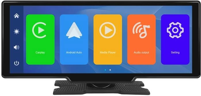 Monitor për makinë Podofo A3247, 10.26 inç, CarPlay & Android Auto, Ekran me prekje, i zi