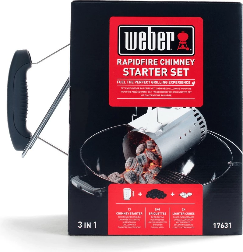 Set për ndezje zgare Weber 17631 me kovatë metalike dhe briketa