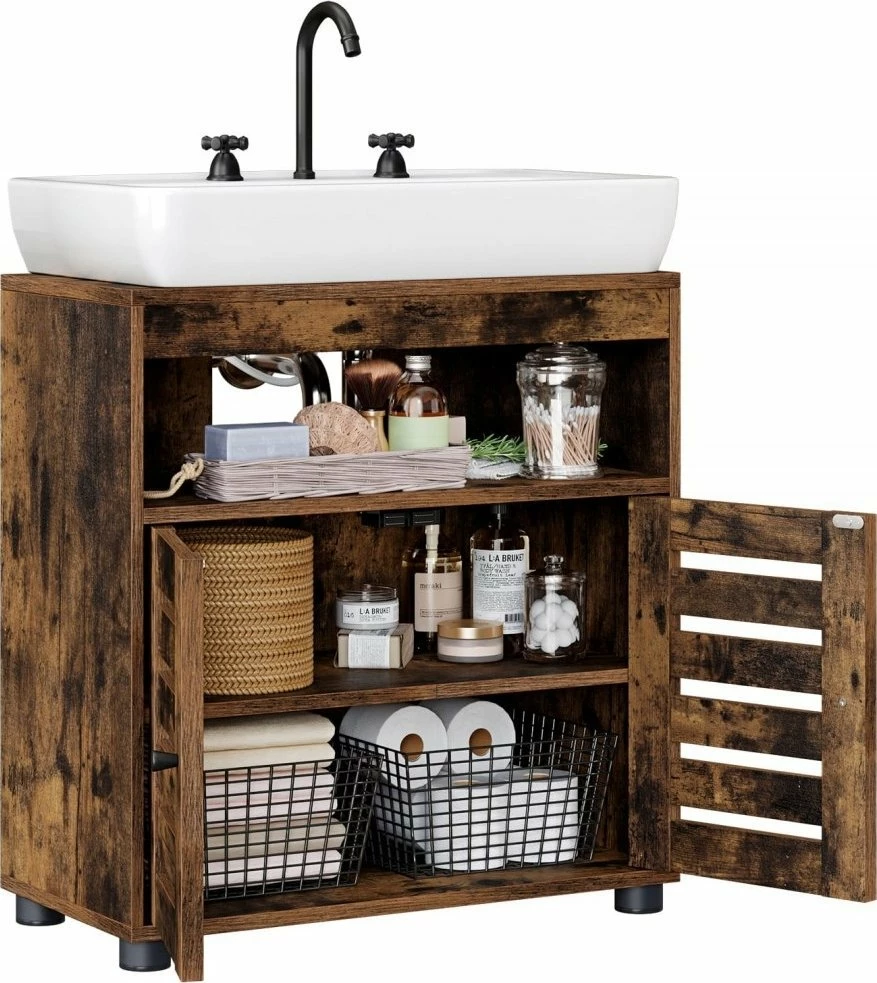 Kabinet banjoje për lavaman Leobert BBK44BXV1, 60x30x80 cm, kafe rustike