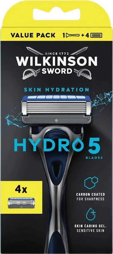 Brisk dhe patrona për burra Wilkinson Hydro 5 Skin Hydration, 4 patrona