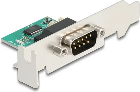 Konvertues USB 2.0 në RS-232 DeLOCK 90892, DB9 mashkull, FTDI FT231XS, bracket slot, gjelbër/inoks