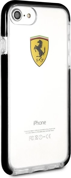 Mbështjellës Ferrari FEGLHCP7BK për iPhone 7/8/SE 2020/SE 2022, transparent/zi