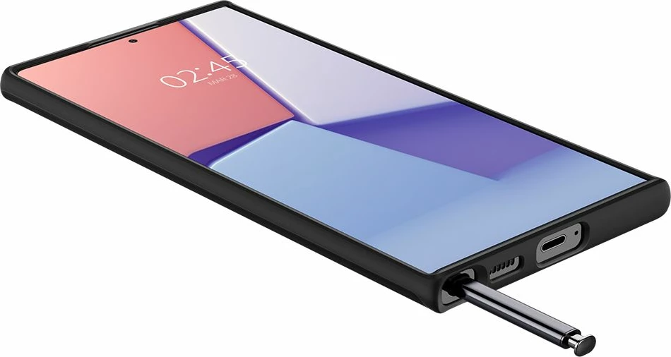 Mbështjellës Spigen Thin Fit për Samsung Galaxy S22 Ultra, i zi