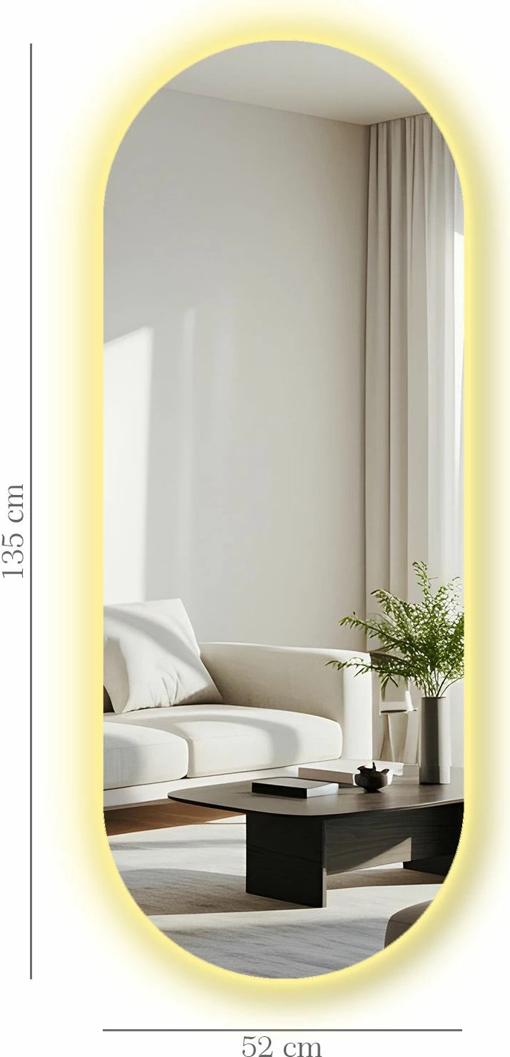 Pasqyrë me ndriçim LED, Skye Decor, 52x135cm