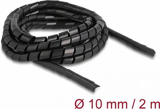 Mbështjellës spiral për kabllo DeLOCK, 2 m, Ø10 mm, i zi