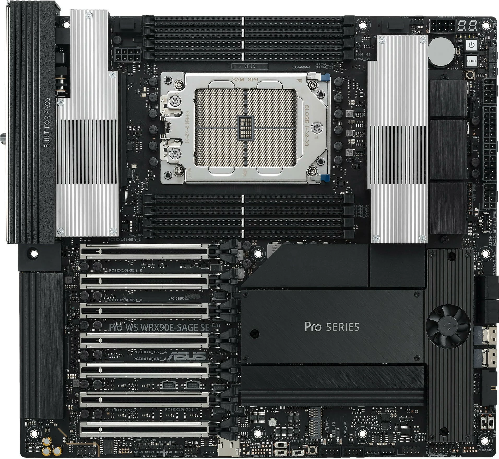 Pllakë amë ASUS PRO WS WRX90E-SAGE SE, AMD, Socket sTR5, DDR5-SDRAM, Octa-channel