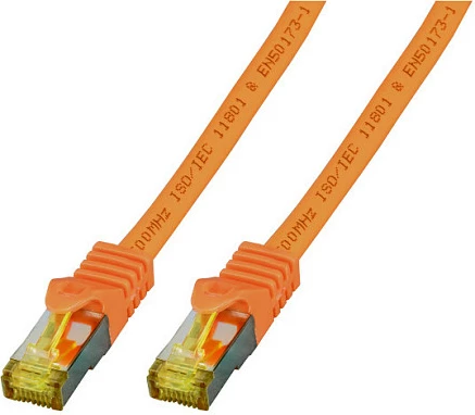 Kablë rrjeti EFB Elektronik RJ45 Cat6A S/FTP, 0.25m, 10Gbps, LSZH, portokalli