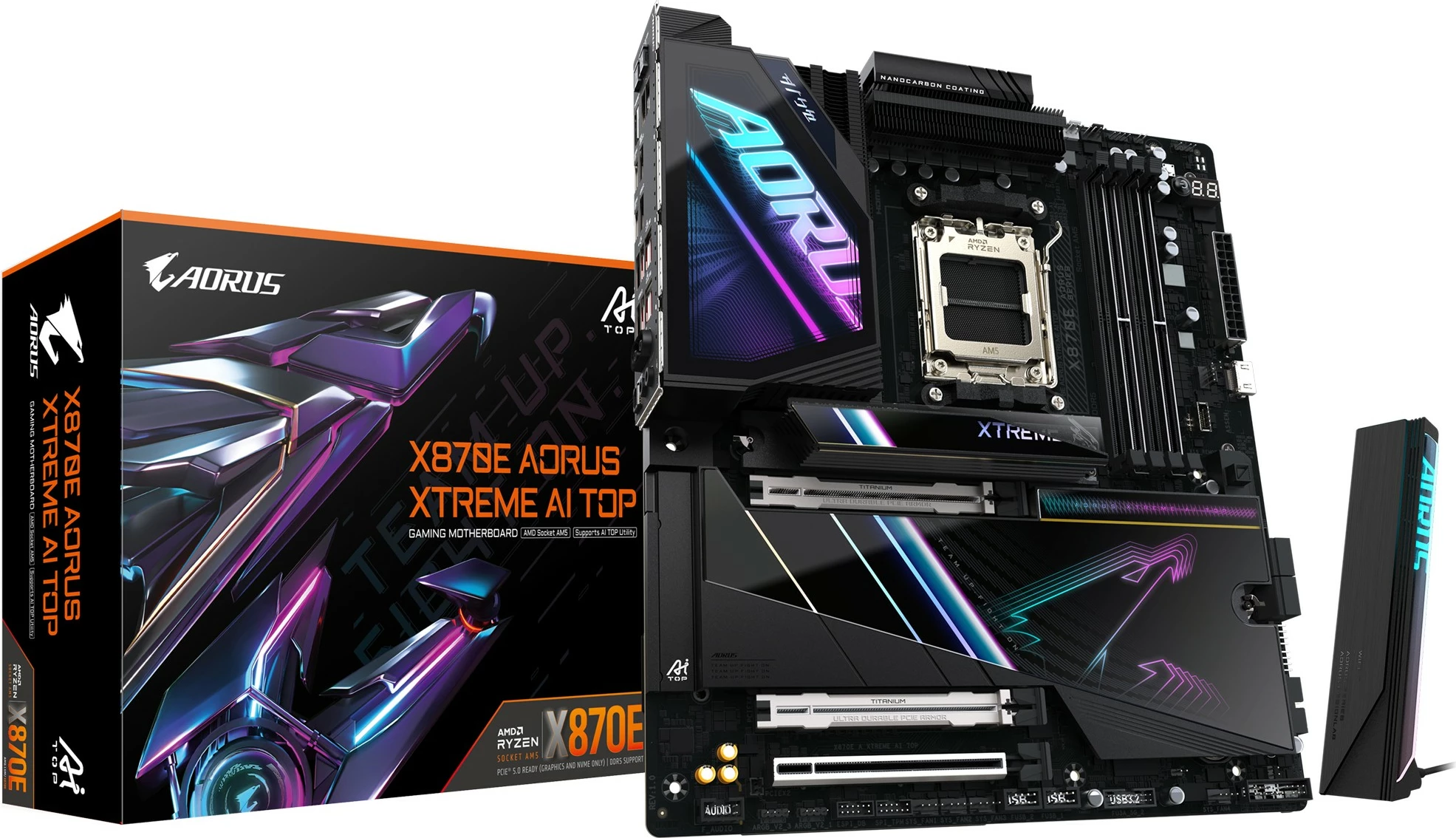 Pllakë amë Gigabyte X870E AORUS XTREME AI TOP, Socket AM5, RGB