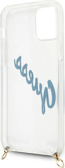 Mbështjellës Guess GUHCP12SCRTVSBL për iPhone 12 mini 5.4", hardcase, kaltër