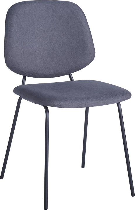 Set 4 karriga Pietro I, material poliestër, këmbë metalike të zeza, ngjyrë antracit, 45x55x82.5cm