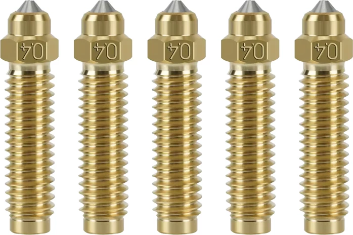 Set grykash 0.4 mm Elegoo Centauri Carbon 50.204.0140, çelik i forcuar, M6, për filament 1.75 mm, 5 copë