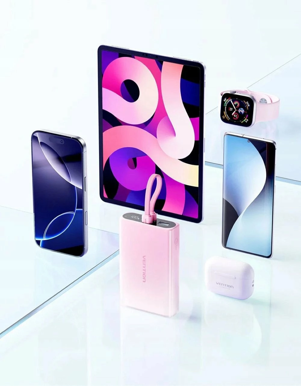 Powerbank Vention FHZJ0 10000mAh 22.5W me display, kafe (bakër)