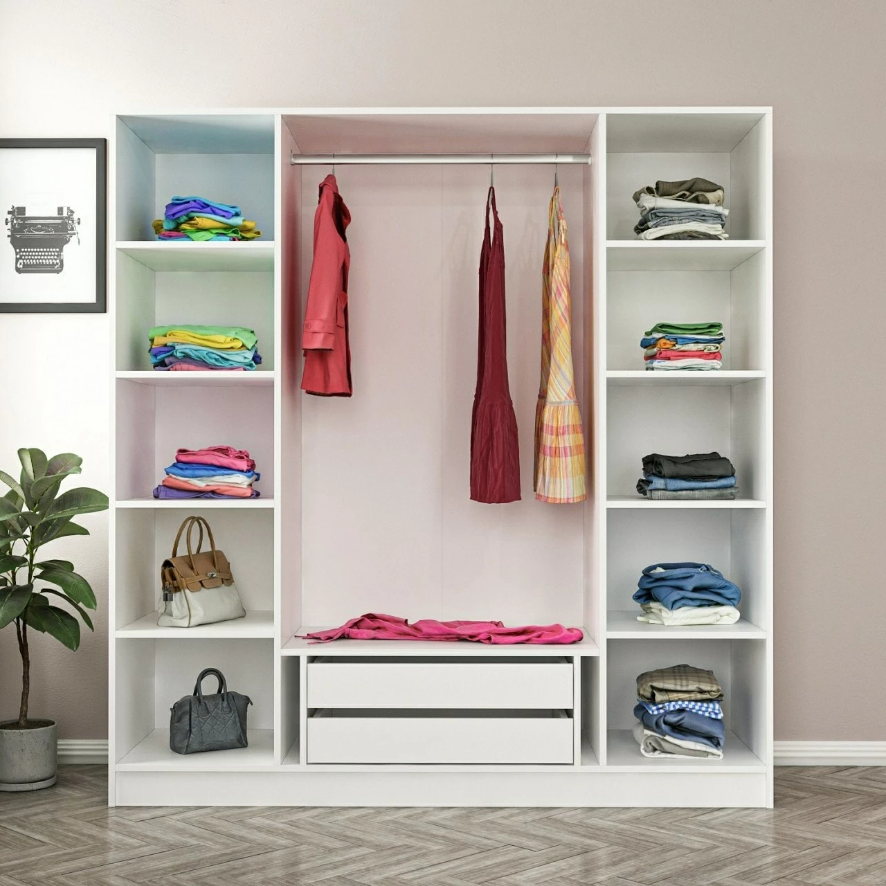 Dollap rrobash anthracite Skye Decor, Kale - 4957